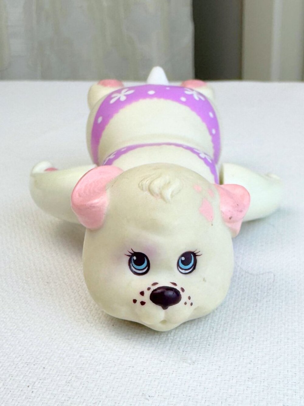 1993 Vintage My Tiny Puppy Surprise Bath Pup Surprise Swim Purple Bikini Hasbro